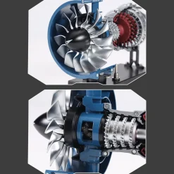 TECHING Mini Turbofan Engine Kit that Works - DIY Metal Electric Jet Engine with Visible Mechanics for STEM Education