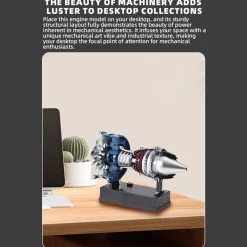 TECHING Mini Turbofan Engine Kit that Works - DIY Metal Electric Jet Engine with Visible Mechanics for STEM Education