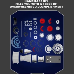TECHING Mini Turbofan Engine Kit that Works - DIY Metal Electric Jet Engine with Visible Mechanics for STEM Education
