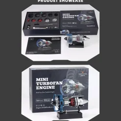 TECHING Mini Turbofan Engine Kit that Works - DIY Metal Electric Jet Engine with Visible Mechanics for STEM Education