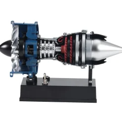 TECHING Mini Turbofan Engine Kit that Works - DIY Metal Electric Jet Engine with Visible Mechanics for STEM Education