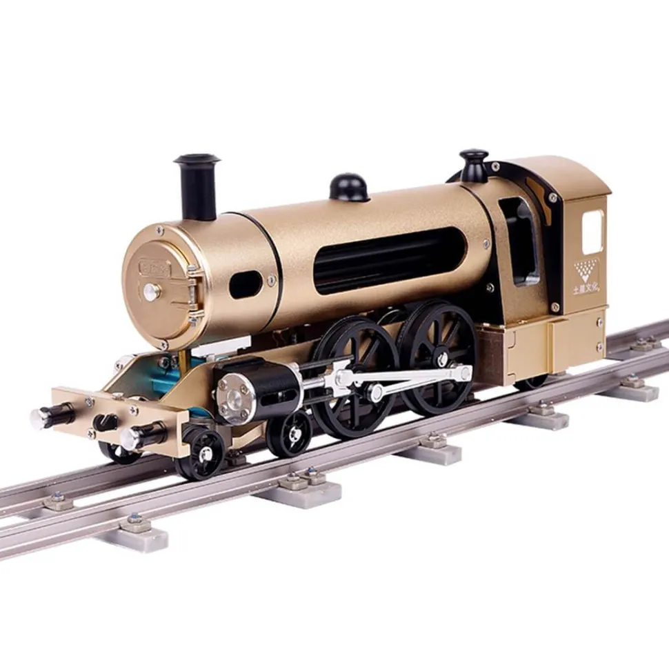 TECHING Steam Locomotive Train Assembly Engine Full Metal Hardest Build Kit with Track Gift Collection - 387Pcs