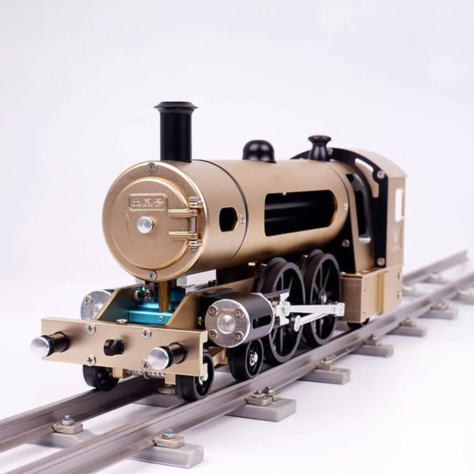 TECHING Steam Locomotive Train Assembly Engine Full Metal Hardest Build Kit with Track Gift Collection - 387Pcs