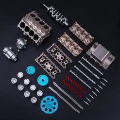 Teching V8 Engine Model Kit Metal Assembly DIY Kit 500+Pcs Mechanical Car Engine Science Experiment Physics Toy