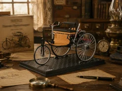 TECHING World's 1st Automobile that Works - Build Your Own Retro Car - Full Metal Three-Wheel Model Kit 430+Pcs