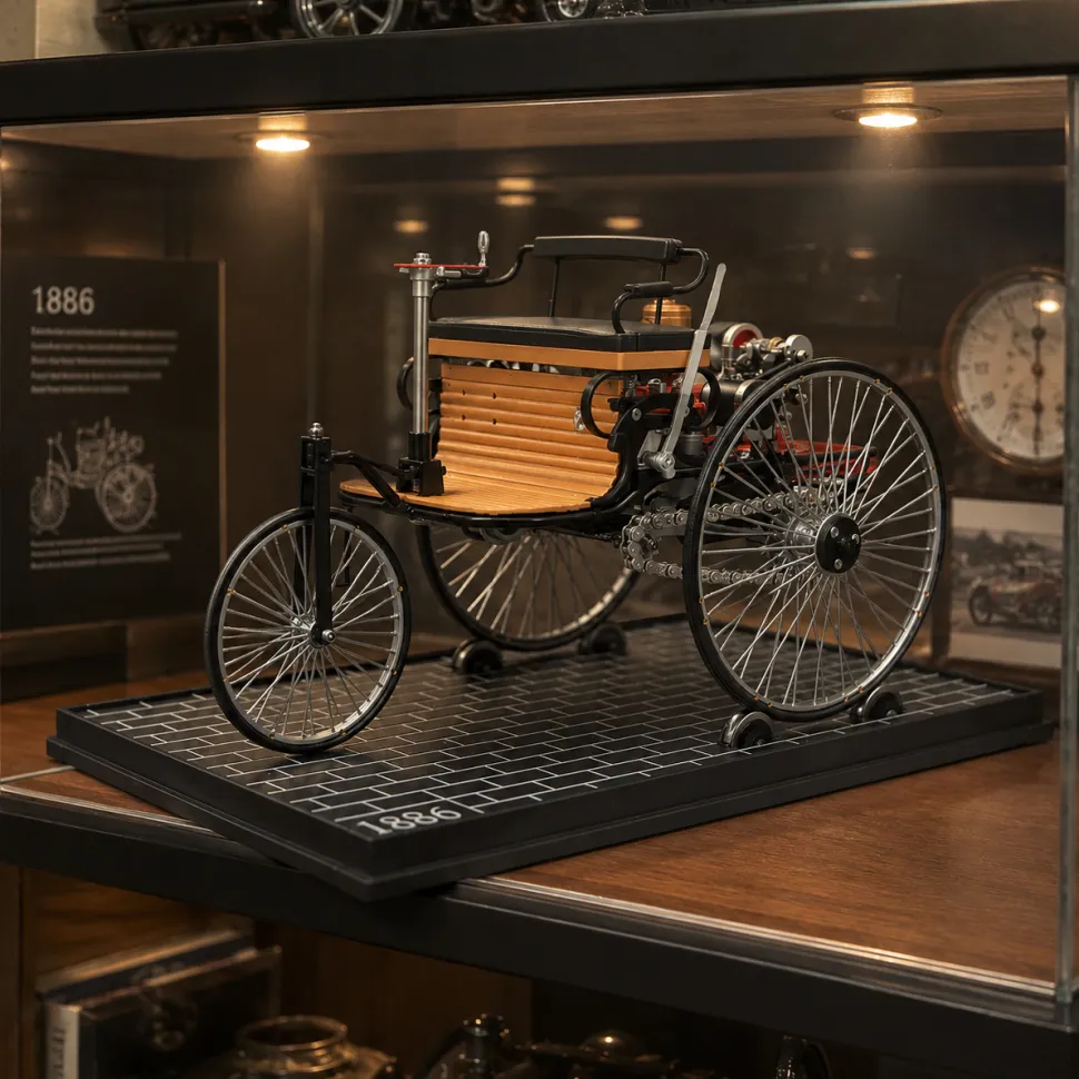TECHING World's 1st Automobile that Works - Build Your Own Retro Car - Full Metal Three-Wheel Model Kit 430+Pcs