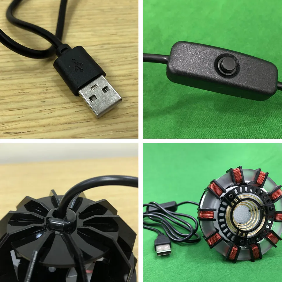 Tony MK1 Arc Reactor Model Assembly Kit with USB Power Cable & Light
