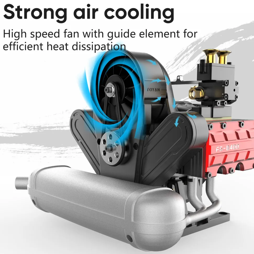 TOYAN Engine FS-B400 14cc Flat-four Engine Horizontal Opposed 4 Cylinder 4 Stroke Nitro H4 Engine Model Kit