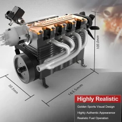 TOYAN FS-L400BGC 14CC Inline 4 Cylinder 4 Stroke OHC L4 Water-cooled Gasoline Engine Model for RC Model Car Ship Airplane
