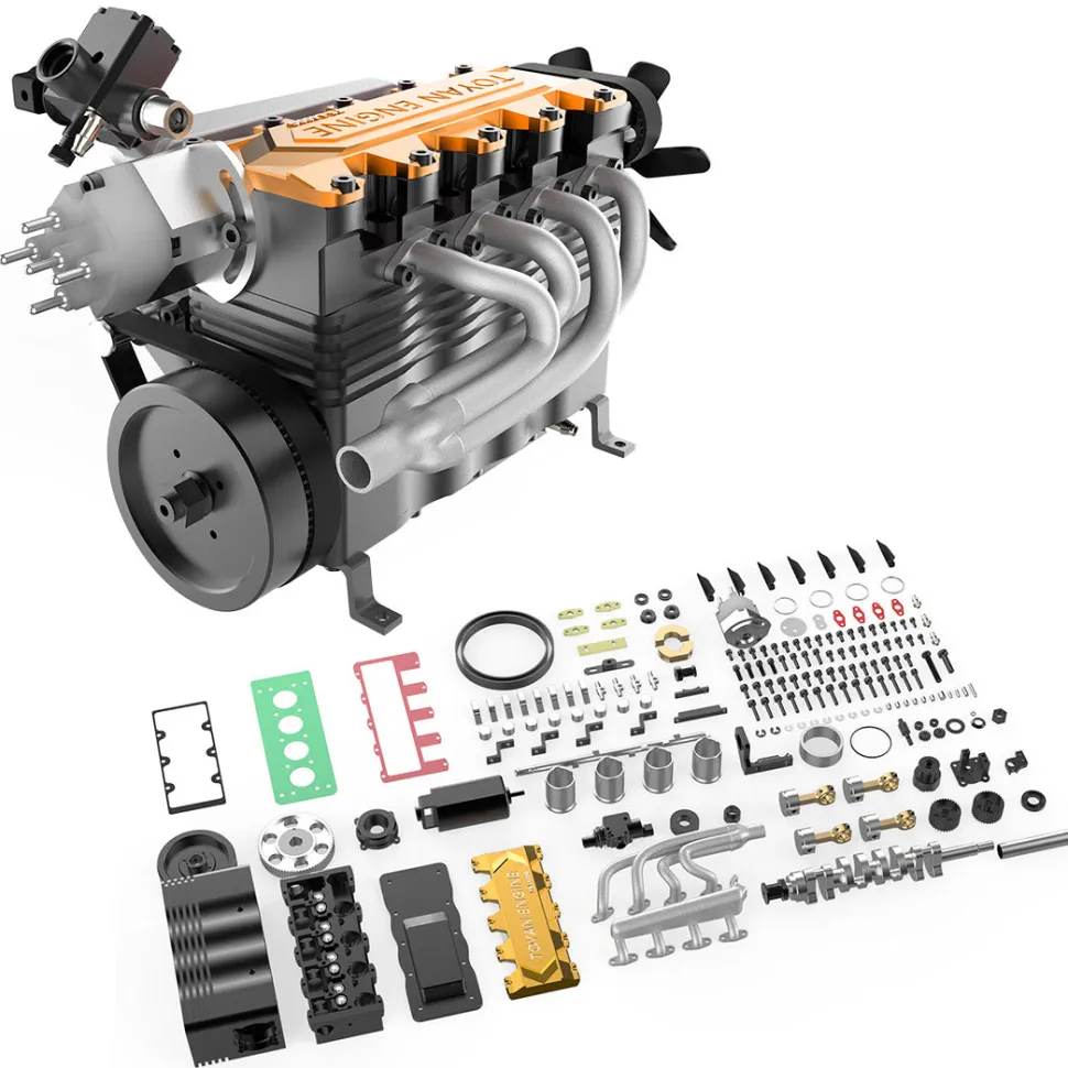 TOYAN FS-L400BGC 14CC Inline 4 Cylinder 4 Stroke OHC L4 Water-cooled Gasoline Engine Model for RC Model Car Ship Airplane