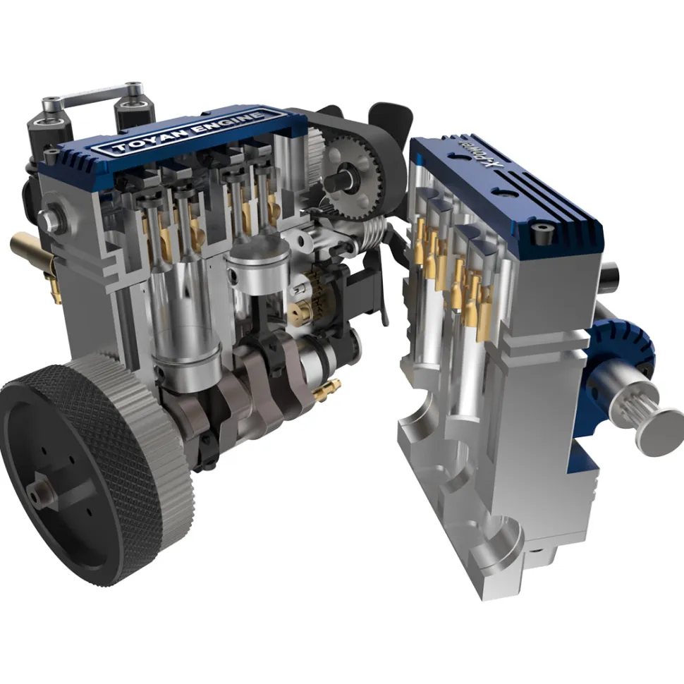 TOYAN FS-L200 2 Cylinder 4 Stroke Model Engine Kit - Build Your Own Engine that Works