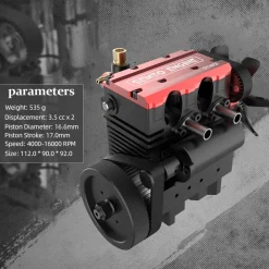 TOYAN FS-L200 2 Cylinder 4 Stroke Model Engine Kit - Build Your Own Engine that Works