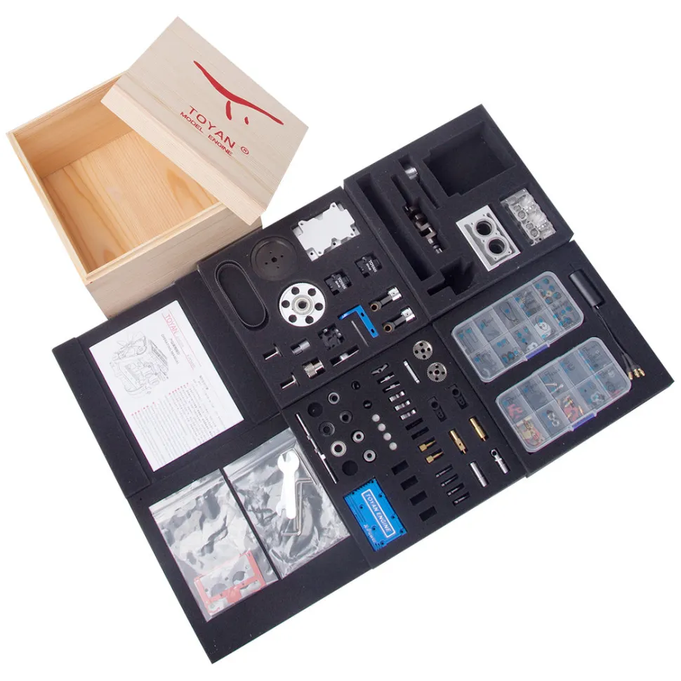 TOYAN FS-L200 2 Cylinder 4 Stroke Model Engine Kit - Build Your Own Engine that Works