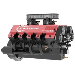 TOYAN & HOWIN V8 Engine FS-V800G 1/10 28cc Gasoline Engine with Starter Kit - Build Your Own V8 Engine - V8 Engine Model Kit That Works