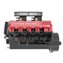 TOYAN & HOWIN V8 Engine FS-V800G 1/10 28cc Gasoline Engine with Starter Kit - Build Your Own V8 Engine - V8 Engine Model Kit That Works