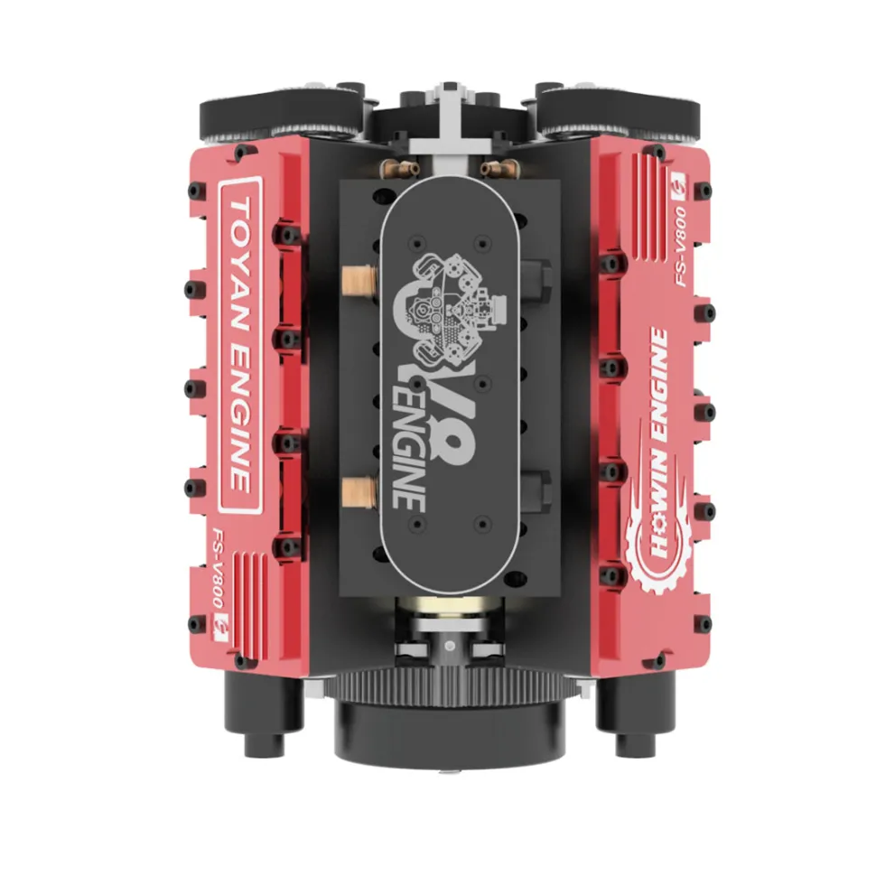 TOYAN & HOWIN V8 Engine FS-V800G 1/10 28cc Gasoline Engine with Starter Kit - Build Your Own V8 Engine - V8 Engine Model Kit That Works