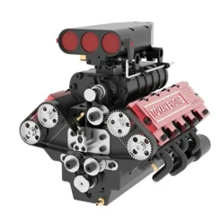TOYAN V8 Engine FS-V800 28cc Engine Model Kit with Supercharger Accessories That Works