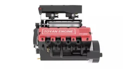 TOYAN V8 Engine FS-V800 28cc Engine Model Kit with Supercharger Accessories That Works