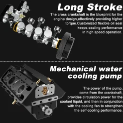 TOYAN V8 Engine FS-V800 28cc Engine Model Kit with Supercharger Accessories That Works