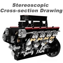 TOYAN V8 Engine FS-V800 28cc Nitro Engine - Build Your Own V8 Engine - V8 Engine Model Kit That Works