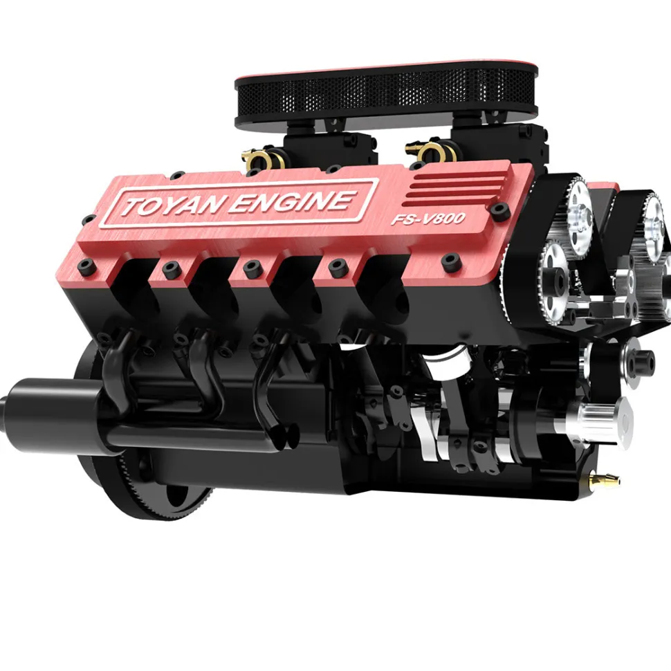 TOYAN V8 Engine FS-V800 28cc Nitro Engine - Build Your Own V8 Engine - V8 Engine Model Kit That Works