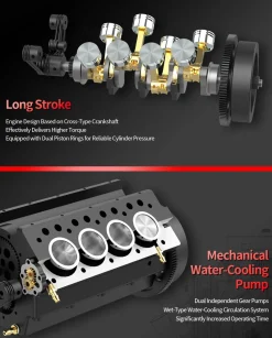 TOYAN V8 Engine FS-V800WGPC 28cc OHV Gasoline Engine - Build Your Own V8 Engine - V8 Engine Model Kit That Works