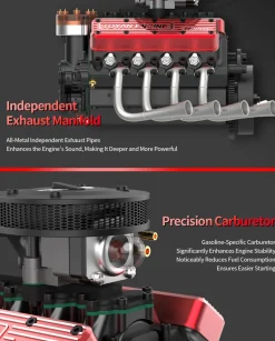 TOYAN V8 Engine FS-V800WGPC 28cc OHV Gasoline Engine - Build Your Own V8 Engine - V8 Engine Model Kit That Works