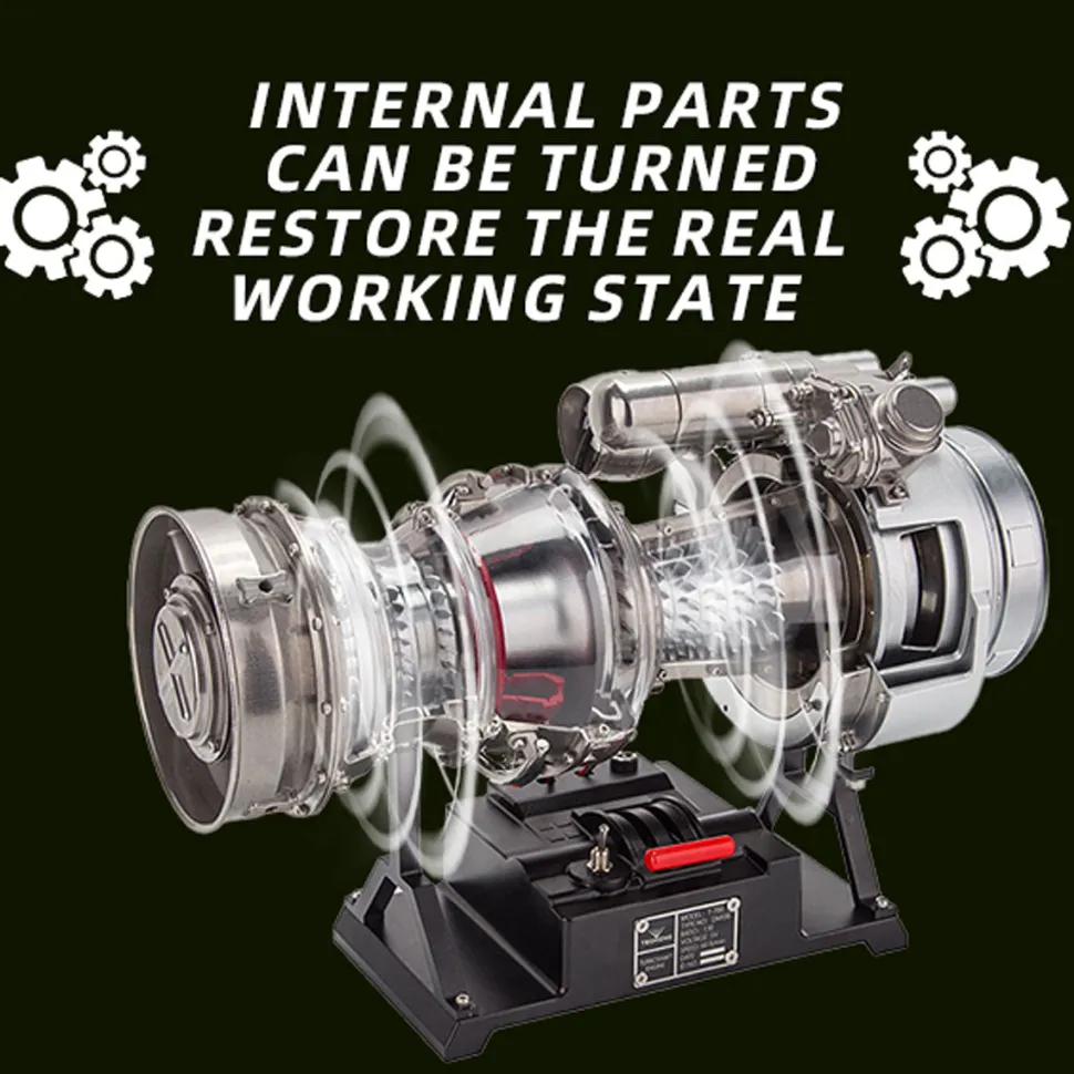 T700 Turboshaft Engine Model Kit that Works - Build Your Own Turboshaft Engine - TECHING 1/4 Metal Simulation Electric Military Helicopter Turboshaft Engine Model DM136