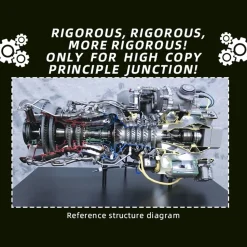 T700 Turboshaft Engine Model Kit that Works - Build Your Own Turboshaft Engine - TECHING 1/4 Metal Simulation Electric Military Helicopter Turboshaft Engine Model DM136