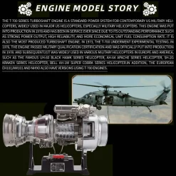 T700 Turboshaft Engine Model Kit that Works - Build Your Own Turboshaft Engine - TECHING 1/4 Metal Simulation Electric Military Helicopter Turboshaft Engine Model DM136