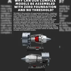 Turbofan Engine Model Kit that Works - Build Your Own Turbofan Engine - TECHING 1/12 Full Metal Dual-Spool Turbofan Engine Model Kit 300+PCS