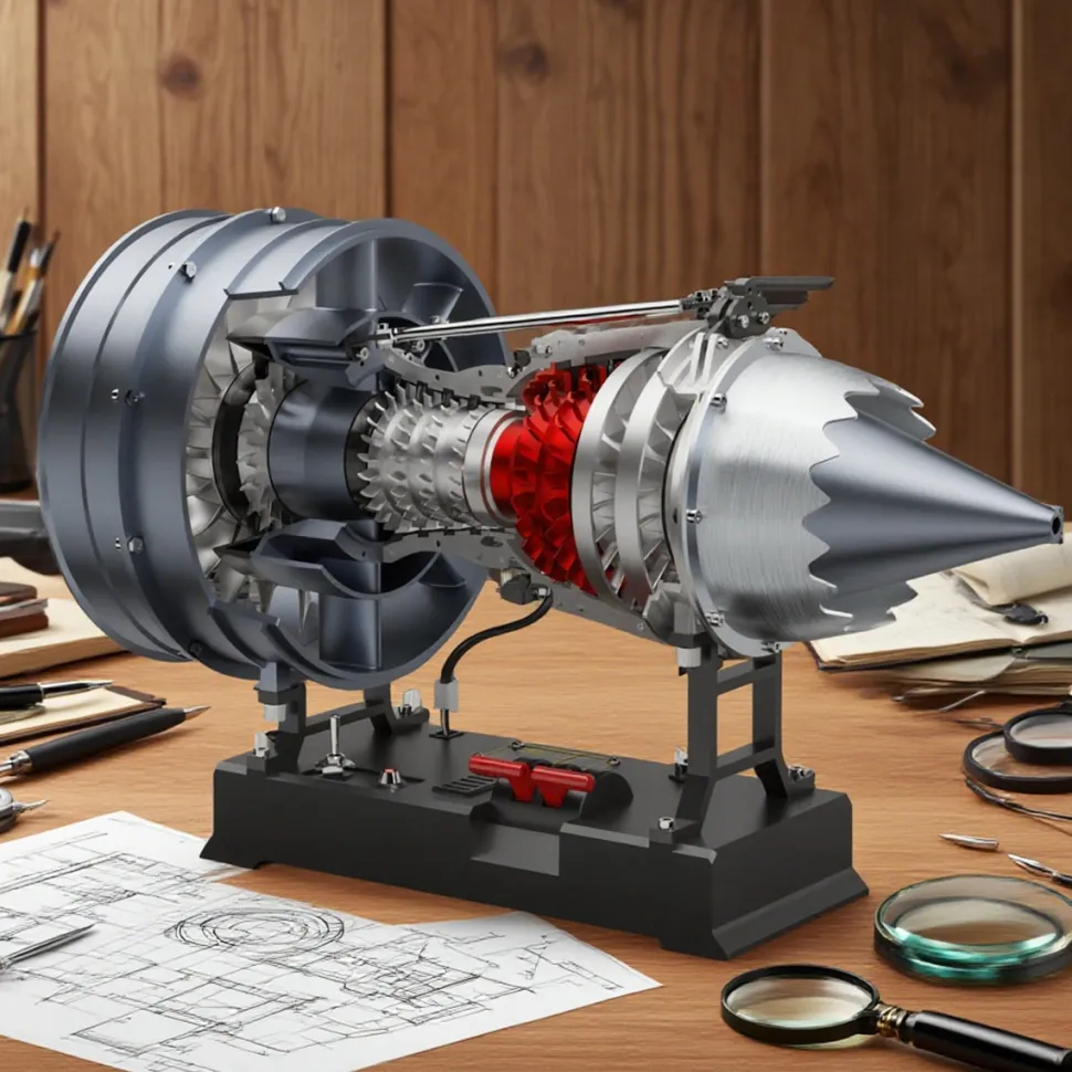 Turbofan Engine Model Kit that Works - Build Your Own Turbofan Engine - TECHING 1/12 Full Metal Dual-Spool Turbofan Engine Model Kit 300+PCS