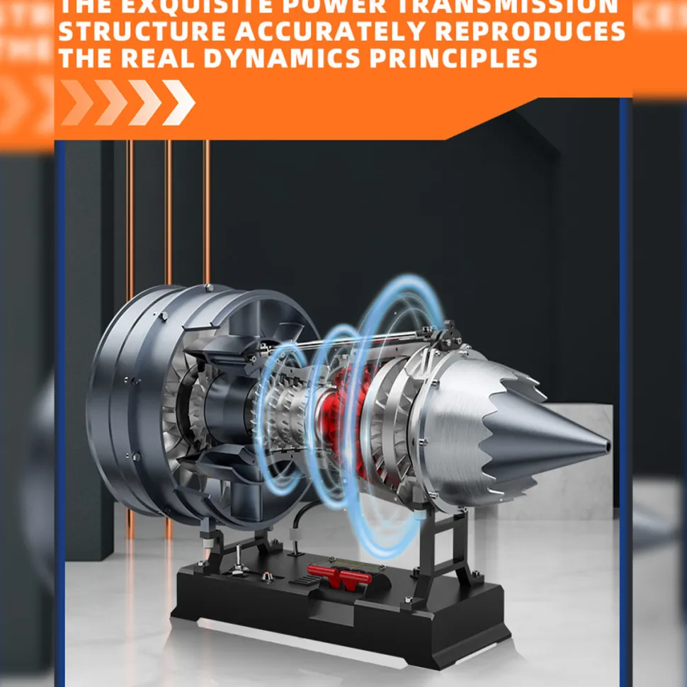 Turbofan Engine Model Kit that Works - Build Your Own Turbofan Engine - TECHING 1/12 Full Metal Dual-Spool Turbofan Engine Model Kit 300+PCS