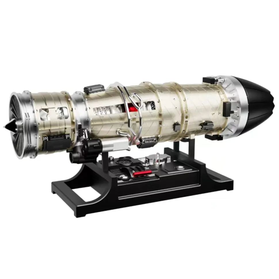 Turbofan Engine Model Kit that Works - Build Your Own Turbofan Engine - TECHING 1/10 Full Metal Electric Turbojet Engine Small Bypass Ratio Twin Rotor Aircraft Model DM135 600+Pcs