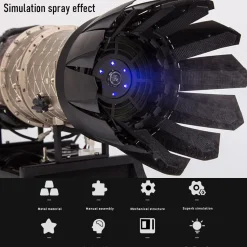 Turbofan Engine Model Kit that Works - Build Your Own Turbofan Engine - TECHING 1/10 Full Metal Electric Turbojet Engine Small Bypass Ratio Twin Rotor Aircraft Model DM135 600+Pcs