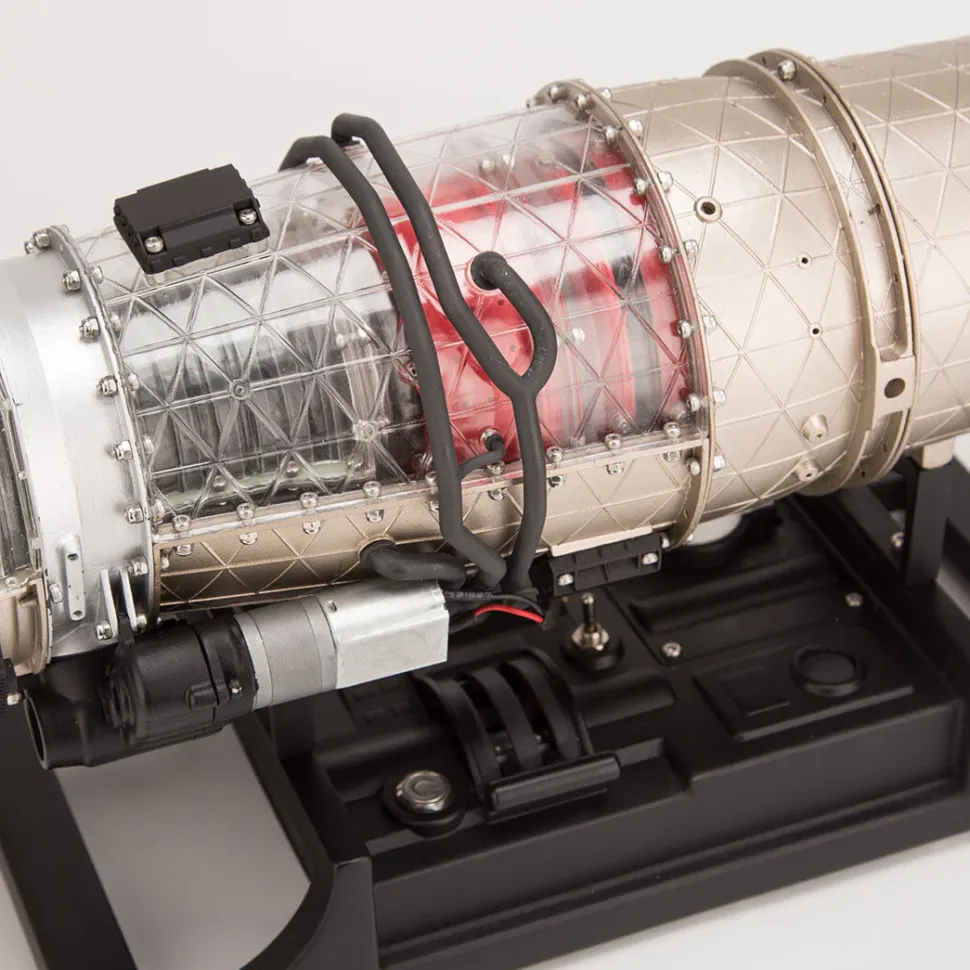 Turbofan Engine Model Kit that Works - Build Your Own Turbofan Engine - TECHING 1/10 Full Metal Electric Turbojet Engine Small Bypass Ratio Twin Rotor Aircraft Model DM135 600+Pcs