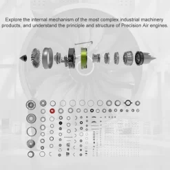 Turbofan Engine Model Kit that Works - Build Your Own Turbofan Engine - TECHING 1/10 Full Metal Dual-Spool Turbofan Engine Aircraft Jet Engine Model 1000+Pcs