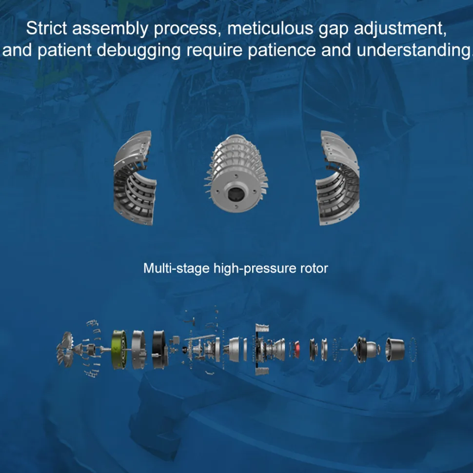 Turbofan Engine Model Kit that Works - Build Your Own Turbofan Engine - TECHING 1/10 Full Metal Dual-Spool Turbofan Engine Aircraft Jet Engine Model 1000+Pcs