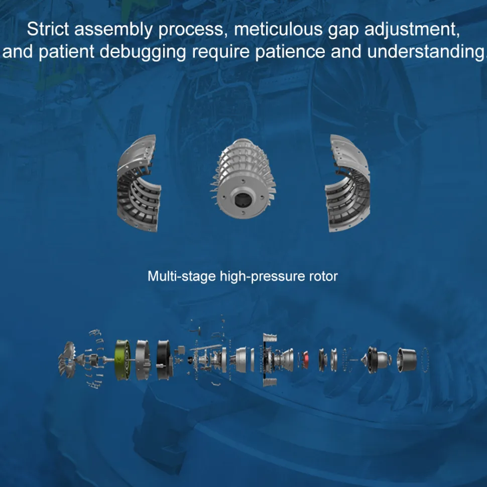 Turbofan Engine Model Kit that Works - Build Your Own Turbofan Engine - TECHING 1/10 Full Metal Dual-Spool Turbofan Engine Aircraft Jet Engine Model 1000+Pcs