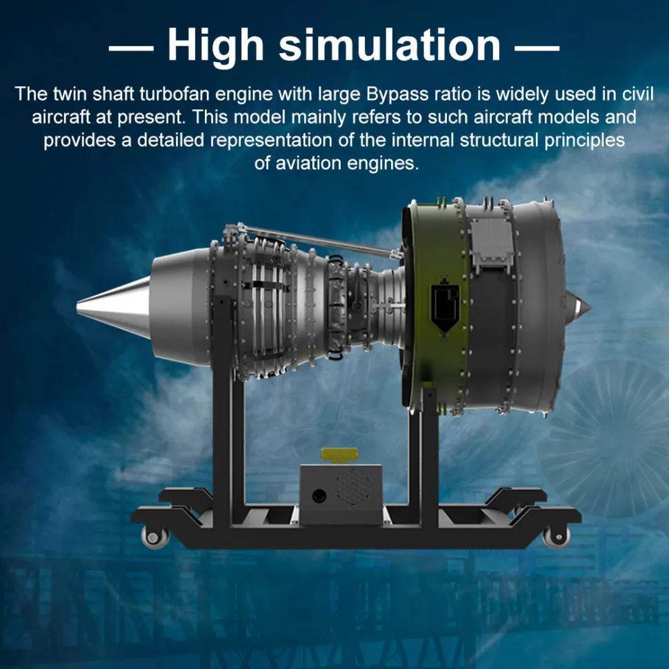 Turbofan Engine Model Kit that Works - Build Your Own Turbofan Engine - TECHING 1/10 Full Metal Dual-Spool Turbofan Engine Aircraft Jet Engine Model 1000+Pcs