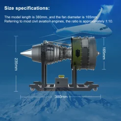 Turbofan Engine Model Kit that Works - Build Your Own Turbofan Engine - TECHING 1/10 Full Metal Dual-Spool Turbofan Engine Aircraft Jet Engine Model 1000+Pcs