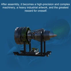 Turbofan Engine Model Kit that Works - Build Your Own Turbofan Engine - TECHING 1/10 Full Metal Dual-Spool Turbofan Engine Aircraft Jet Engine Model 1000+Pcs
