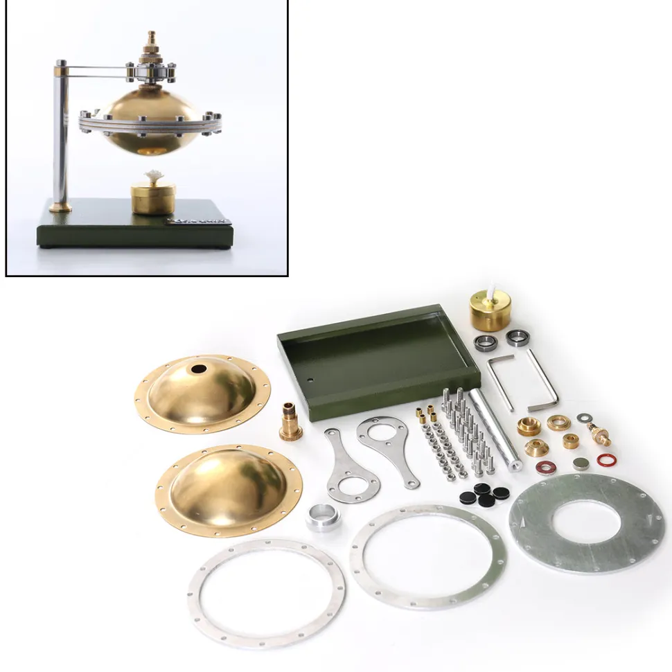 UFO Spin Suspension Steam Engine Model DIY Engine Kit with Copper Boiler and Alcohol Lamp