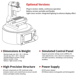 Ultra Mini Desktop CNC Machine Model with G-Code Control