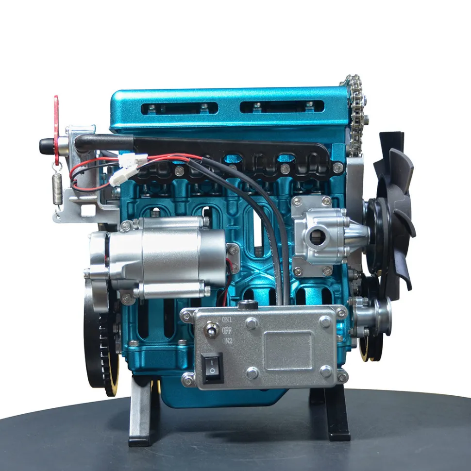 V4 Car Engine Assembly Kit Full Metal 4 Cylinder Car Engine Building Kit