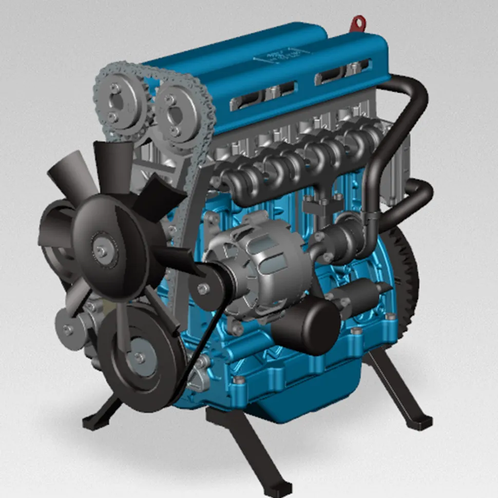V4 Car Engine Assembly Kit Full Metal 4 Cylinder Car Engine Building Kit