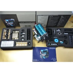 V4 Car Engine Assembly Kit Full Metal 4 Cylinder Car Engine Building Kit