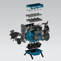 V4 Car Engine Assembly Kit Full Metal 4 Cylinder Car Engine Building Kit