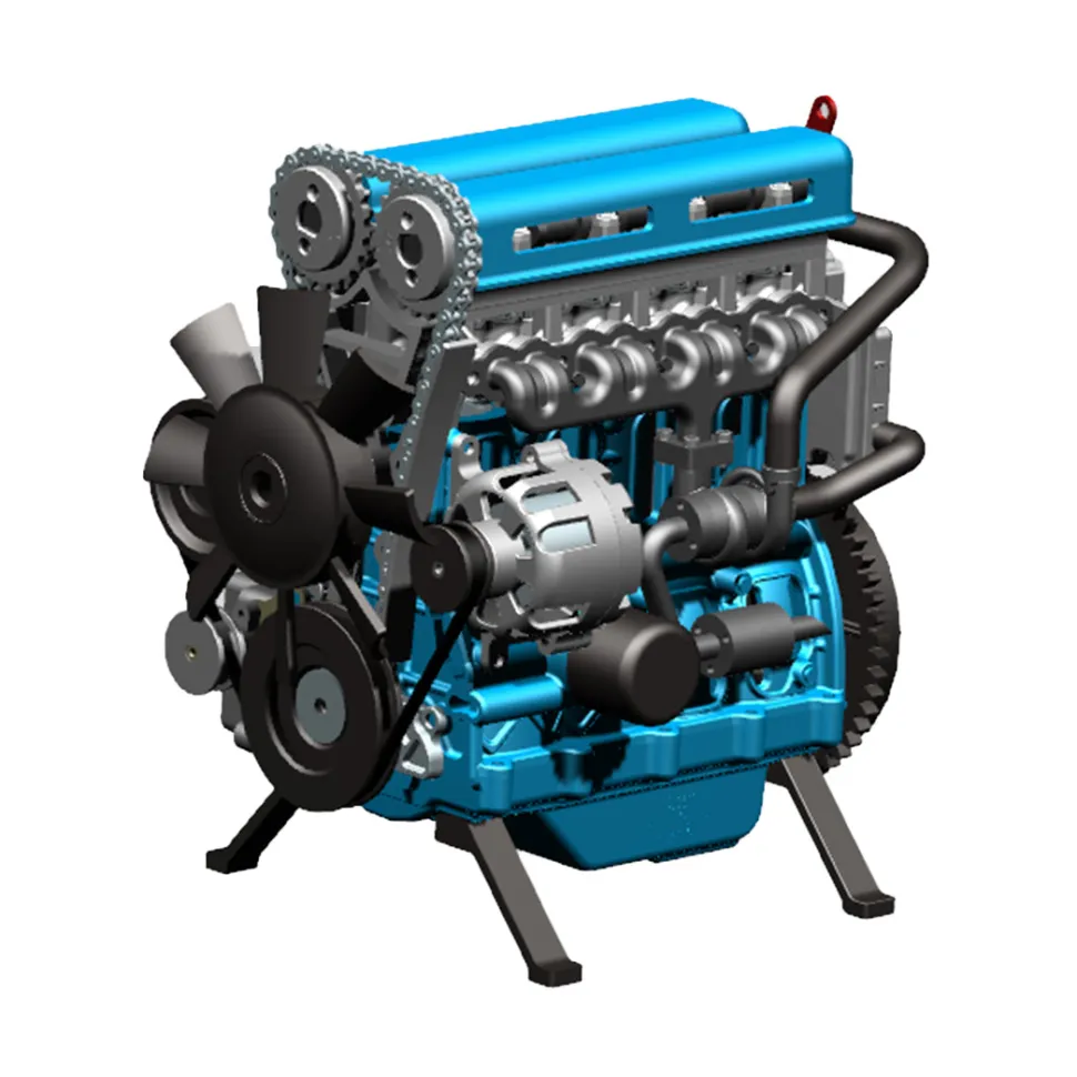 V4 Car Engine Assembly Kit Full Metal 4 Cylinder Car Engine Building Kit