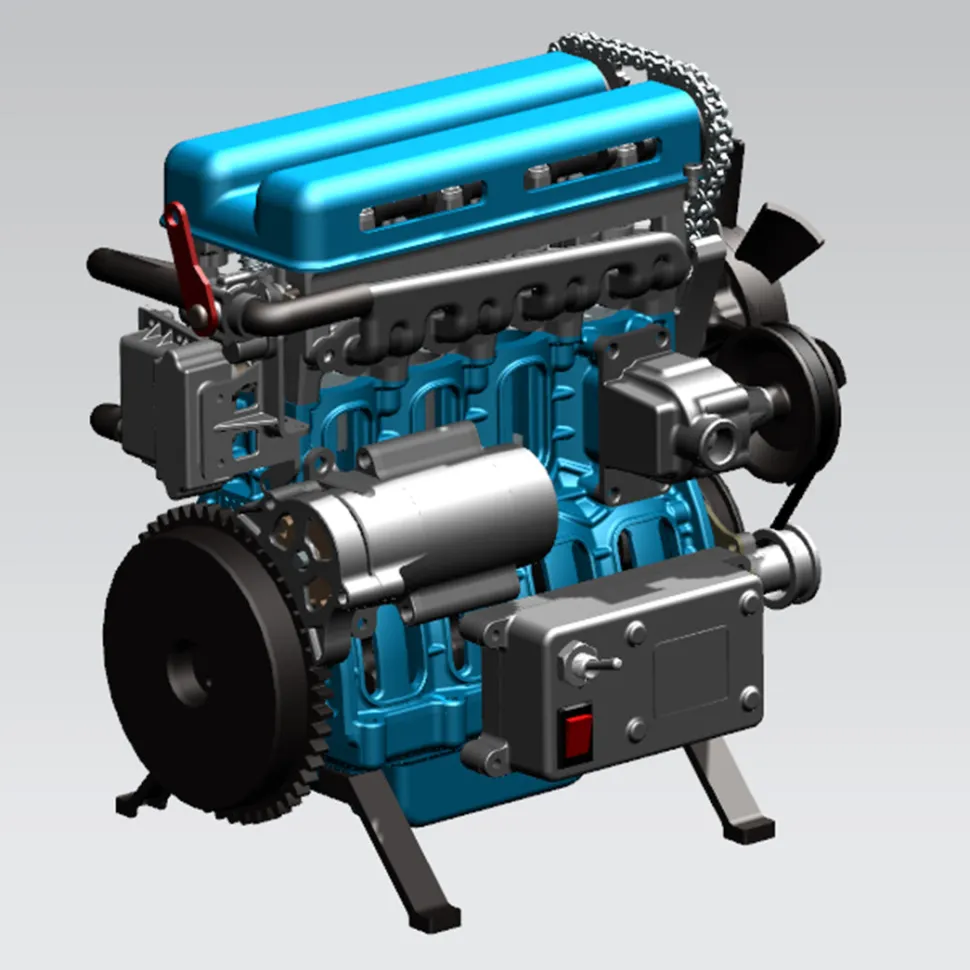 V4 Car Engine Assembly Kit Full Metal 4 Cylinder Car Engine Building Kit